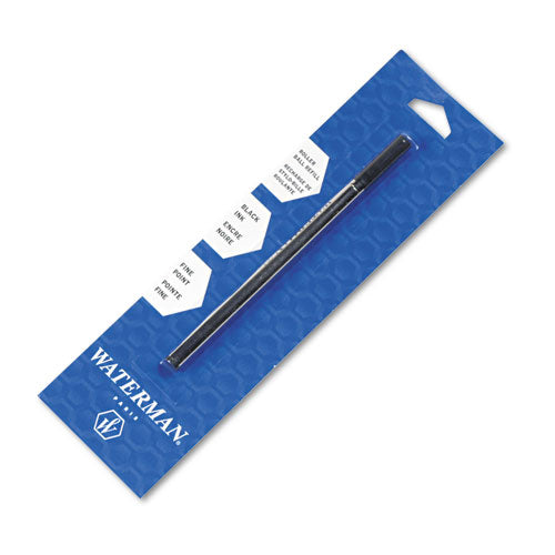 Waterman Refill for Waterman Roller Ball Pens, Fine Conical Tip, Black Ink