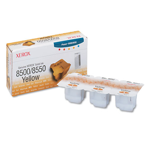 Xerox 108R00671 Solid Ink Stick, 3,100 Page-Yield, Yellow, 3/Box
