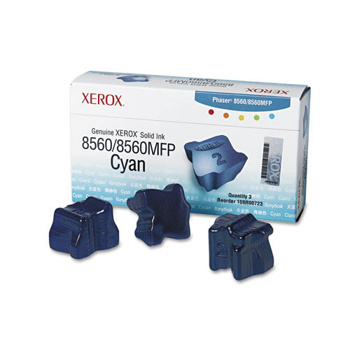 Xerox 108R00723 Solid Ink Stick, 3,400 Page-Yield, Cyan, 3/Box