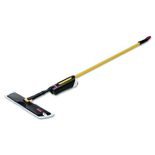 Rubbermaid Commercial Light Commercial Spray Mop, 18" Blue Head, 52" Steel Handle