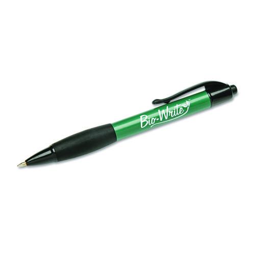 AbilityOne 7520015789303, SKILCRAFT Bio-Write Ballpoint Pen, Retractable, Fine 0.7 mm, Blue Ink, Green Barrel, Dozen