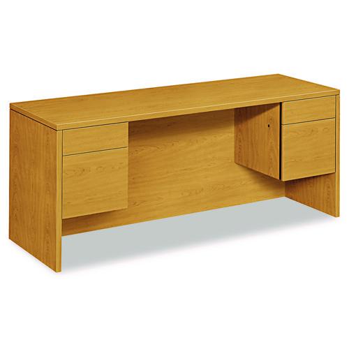 HON 10500 Series Kneespace Credenza With 3/4-Height Pedestals, 72w x 24d x 29.5h, Harvest