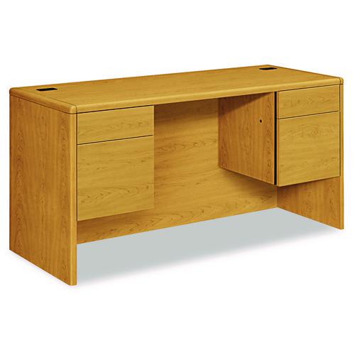 HON 10700 Kneespace Credenza, 3/4 Height Pedestals, 60w x 24d x 29.5h, Harvest