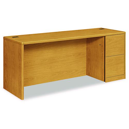 HON 10700 Series Right Pedestal Credenza, 72w x 24d x 29.5h, Harvest