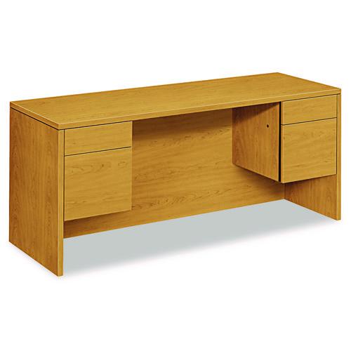 HON 10500 Series Kneespace Credenza With 3/4-Height Pedestals, 60w x 24d x 29.5h, Harvest