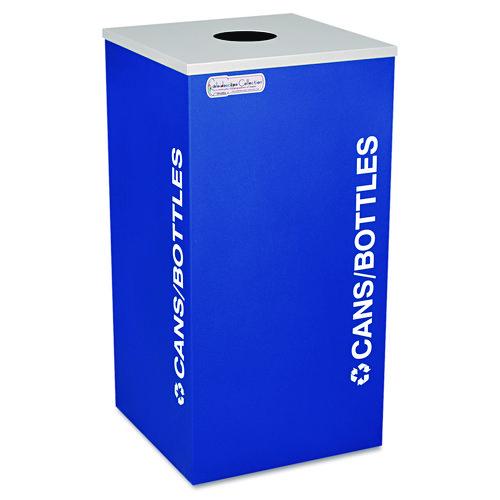 Ex-Cell Kaleidoscope Collection Bottle/Can Recycling Receptacle, 24 gal, Steel, Royal Blue