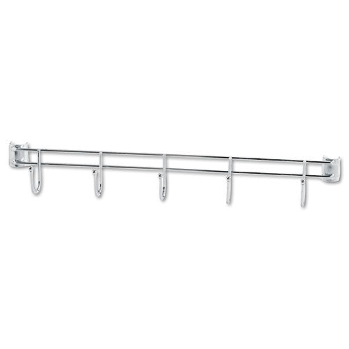 Alera Hook Bars For Wire Shelving, Five Hooks, 24" Deep, Silver, 2 Bars/Pack