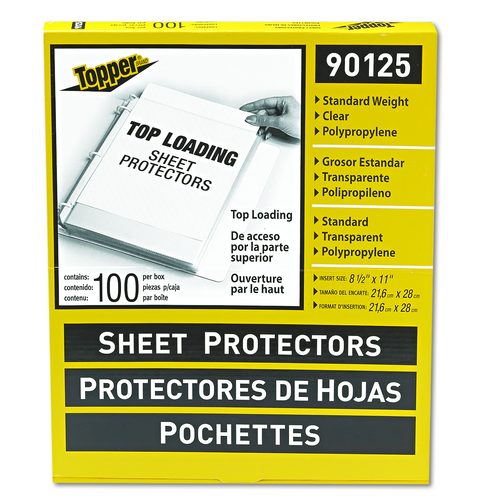 C-Line Polypropylene Sheet Protectors, Medium-Duty, Side: 3-Hole Punched, Top Load 8.5 x 11 Insert, Clear Front, 100/Box
