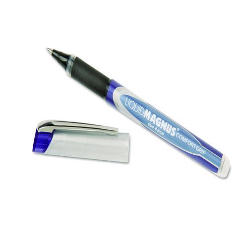AbilityOne 7520015877795, SKILCRAFT Liquid Magnus Hybrid Gel Pen, Stick, Extra-Fine 0.5 mm, Blue Ink, Blue/Gray Barrel, 4/Pack