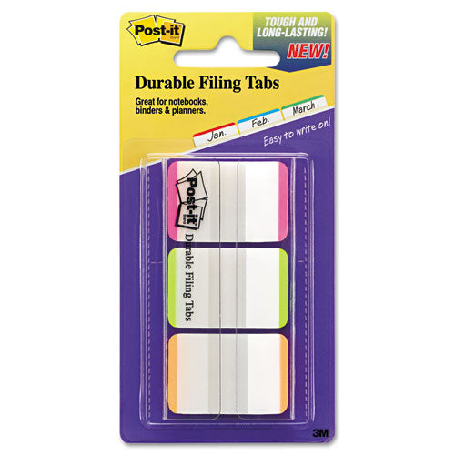 Post-it Tabs 1" Lined Tabs, 1/5-Cut, Assorted Bright Colors, 1" Wide, 66/Pack