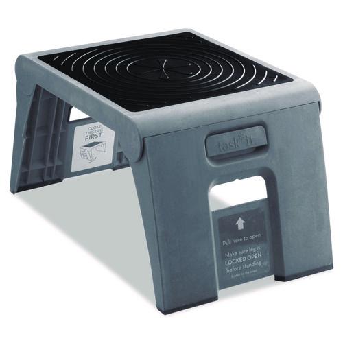 Cramer Folding Step Stool, 1-Step, 300 lb Capacity, 14 x 11.25 x 9.75, Slate