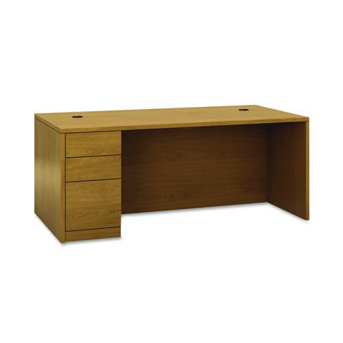 HON 10500 Series "L" Workstation Left Pedestal Desk with Full-Height Pedestal, 72" x 36" x 29.5", Harvest