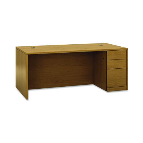 HON 10500 Series "L" Workstation Right Pedestal Desk with Full-Height Pedestal, 72" x 36" x 29.5", Harvest