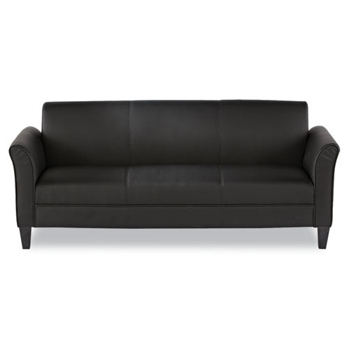 Alera Reception Lounge Sofa Series, Three-Cushion Sofa, 77" x 31.5" x 32", Black