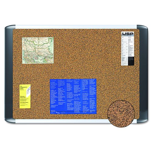 MasterVision Tech Cork Board, 72" x 48", Tan Surface, Silver/Black Aluminum Frame