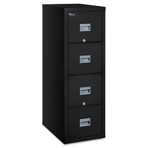 FireKing Patriot by FireKing Insulated Fire File, 1-Hour Fire Protection, 4 Legal/Letter File Drawers, Black, 17.75" x 25" x 52.75"