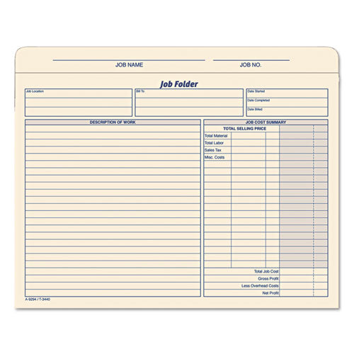 TOPS Job Folder, Straight Tabs, Letter Size, Manila, 20/Pack