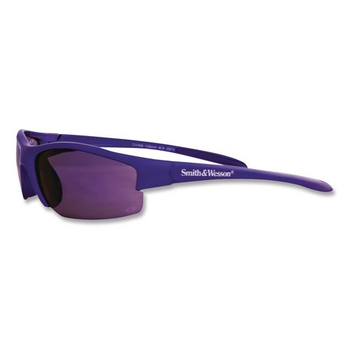 Smith & Wesson Equalizer Safety Eyewear, Blue Half Frame, Mirrored Blue Dual Lens