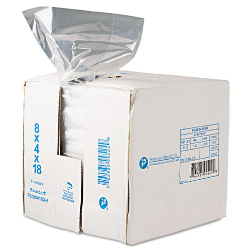 Inteplast Group Food Bags, 2 gal, 0.68 mil, 8" x 4" x 18", Clear, 1,000/Carton