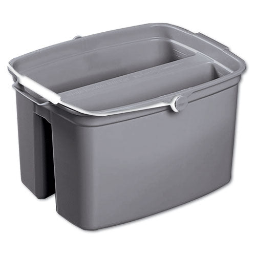 Rubbermaid Commercial Double Utility Pail, 17 qt, Plastic, Gray