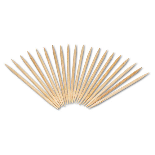 AmerCareRoyal Round Wood Toothpicks, 2.5", Natural, 800/Box, 24 Boxes/Case, 5 Cases/Carton