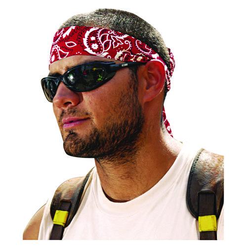 ergodyne Chill-Its 6700/6705 Bandana/Headband, Cotton, One Size Fits Most, Red Western