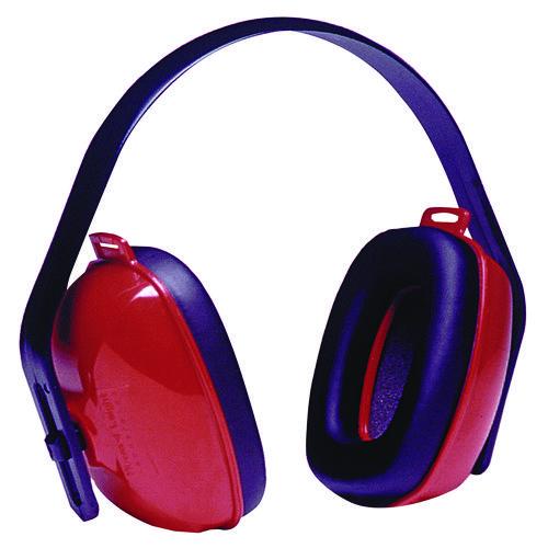 Howard Leight by Honeywell QM24+ Three-Position Earmuffs, Dielectric, 25 dB NRR, Red/Black
