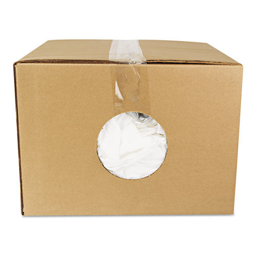 HOSPECO New Bleached White T-Shirt Rags, 25 Pounds/Bag