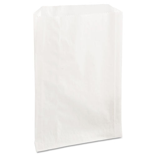 Bagcraft Grease-Resistant Single-Serve Bags, 6.5" x 1" x 8", White, 2,000/Carton