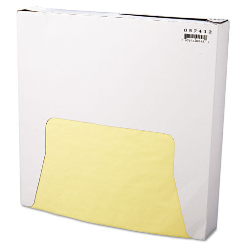Bagcraft Grease-Resistant Paper Wraps and Liners, 12" x 12", Yellow, 1,000/Box, 5 Boxes/Carton