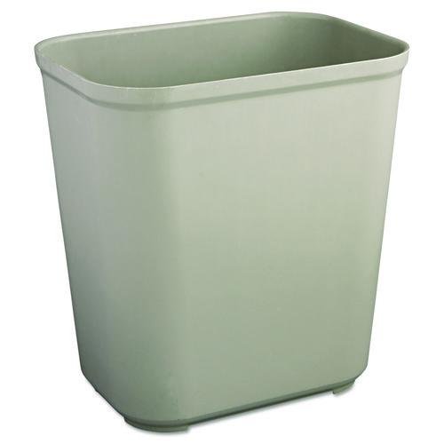 Rubbermaid Commercial Fire Resistant Wastebasket, 7 gal, Fiberglass, Gray