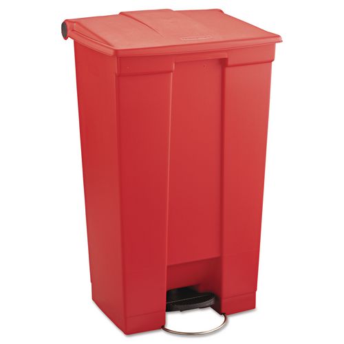 Rubbermaid Commercial Indoor Utility Step-On Waste Container, 23 gal, Plastic, Red