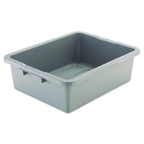 Rubbermaid Commercial Bus/Utility Box, 7.13 gal, 21.5" x 17.13" x 7", Gray