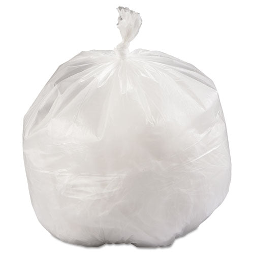 Inteplast Group High-Density Commercial Can Liners, 33 gal, 12 mic, 33" x 39", Natural, Interleaved Roll, 25 Bags/Roll, 6 Rolls/Carton
