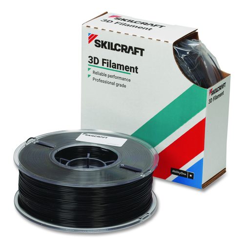 AbilityOne 7045017057352, SKILCRAFT 3D Printer Polylactic Acid Filament, 1 kg Spool, 2.85 mm, Black
