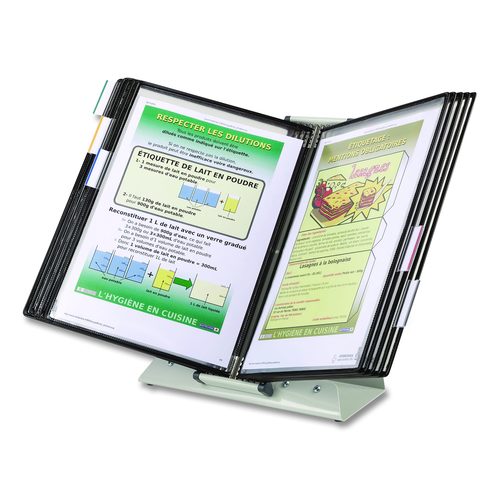 djois by Tarifold Desktop Reference Starter Set, 10 Antimicrobial Wire-Reinforced Pockets