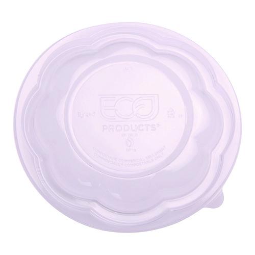 Eco-Products Renewable and Compostable Lids, Fits 24, 32 and 48 oz Salad Bowls, Clear, Plastic, 300/Carton