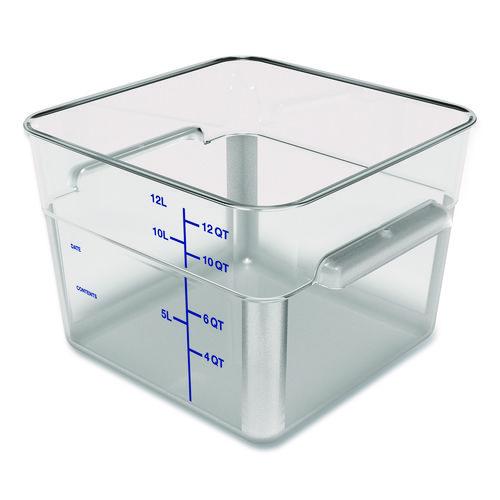 Carlisle Squares Polycarbonate Food Storage Container, 12 qt, 11.13 x 11.13 x 8.25, Clear, Plastic