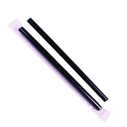 Karat Boba Straws, 9", Plastic, Black, 1,600/Carton