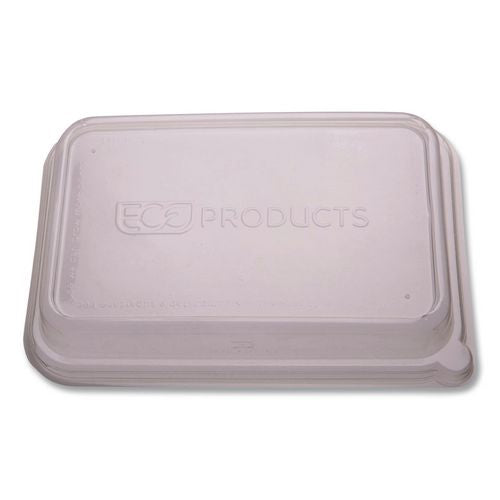 Eco-Products WorldView RPET Rectangular Lids, 5.84 x 8.76 x 1.37, Clear, Plastic, 50/Pack, 8 Packs/Carton