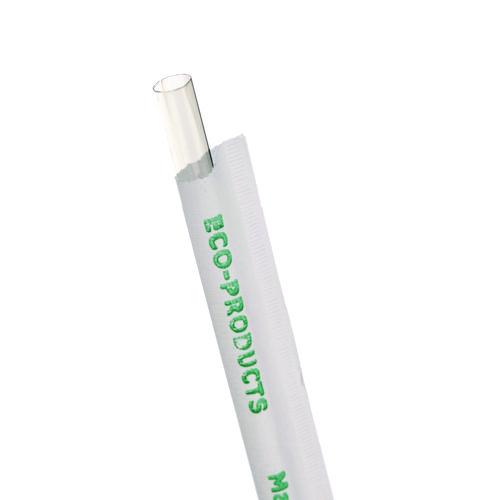 Eco-Products Clear Wrapped Straw, 7.75", PLA, 400/Pack, 24 Packs/Carton