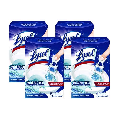 LYSOL Brand Click Gel Automatic Toilet Bowl Cleaner, Atlantic Fresh Scent, 6/Box, 4 Boxes/Carton