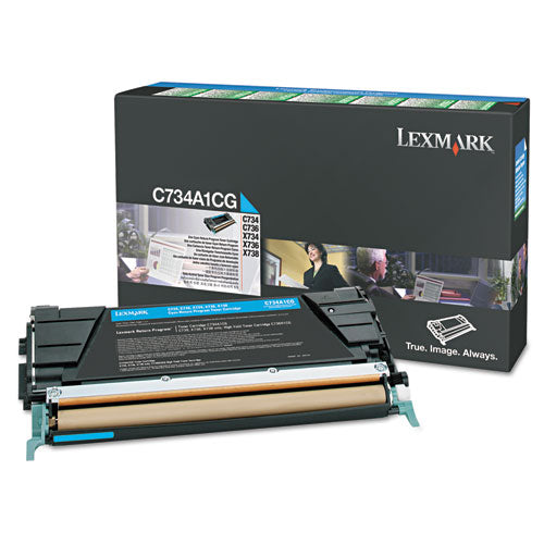 Lexmark X748H1CG Return Program High-Yield Toner, 10,000 Page-Yield, Cyan