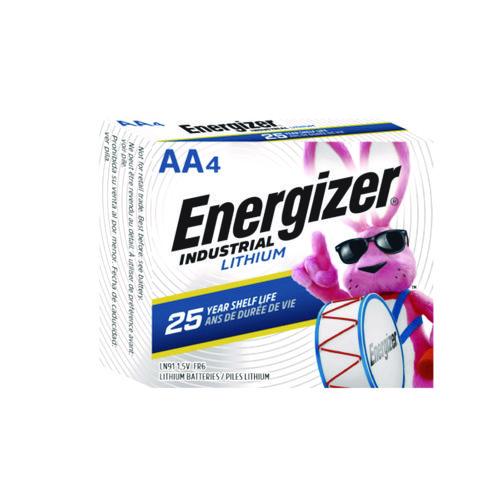Energizer Industrial Lithium AA Battery, 1.5 V, 4/Pack