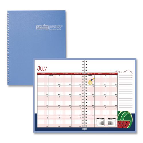 House of Doolittle Recycled Academic Year Illustrated Monthly Planner, 10 x 7, Light Blue Cover, 12-Month (July to June): 2025 to 2026