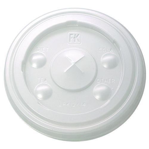 Fabri-Kal Kal-Clear/Nexclear Drink Cup Lids, Flat, X-Style Straw Slot, Fits 12 oz to 14 oz Cold Cups, Plastic, Translucent, 1,000/CT