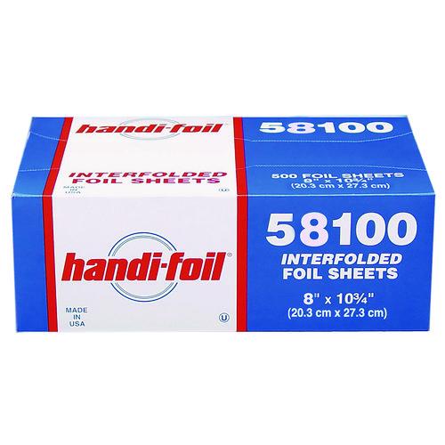 HFA Interfolded Foil Sheets, 55 Gauge, 8 x 10.75, 500/Box, 6 Boxes/Carton