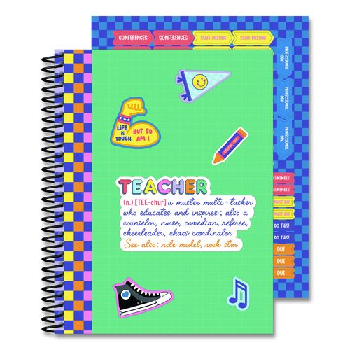Carson-Dellosa Education Teacher Planners, Weekly/Monthly, 7 Classes, We Stick Together, Multicolor Cover, 11 x 8.5 Sheets, 12-Month (July to June)