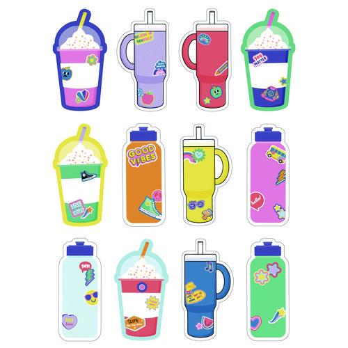 Carson-Dellosa Education Assorted Colorful Cut-Outs, 36-Piece Set, We Stick Together: Cups + Water Bottles, 5.8" x 8", Multicolor