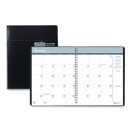 House of Doolittle 14-Month Recycled Ruled Monthly Planner, 8.75 x 6.78, Black Cover, 14-Month: Dec 2025 to Jan 2027